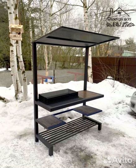 Мангал лофт с печью под казан