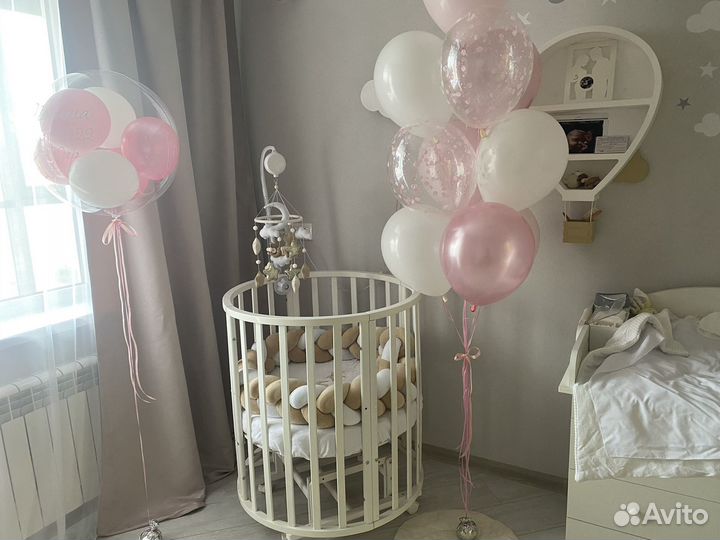 Детская кроватка-трансформер 7 в 1 + 2 матраса