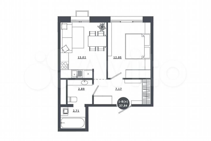 1-к. квартира, 37,8 м², 15/16 эт.