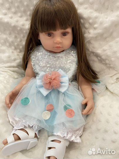 Кукла Реборн Новая 55 см со звуком в коробке