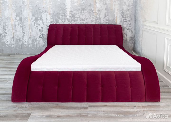 Кровать двуспальная 140х200 бордо
