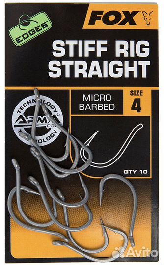 Крючки FOX edges Stiff Rig Straight с прямым жалом