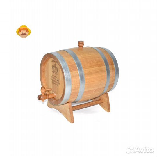 Бочка дубовая ставбондарь, 5 л с краном + воск