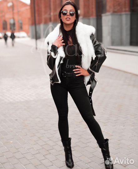 Шикарная новая дублёнка-косуха из меха 