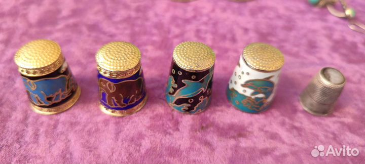 Наперсток эмаль; наперсток серебро 84