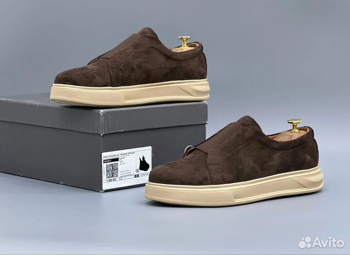 Слипоны мужские замшевые