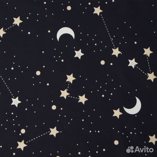 Штора 'Этель' Звёздное небо, 145*260 см, 100 хлопок, рогожка