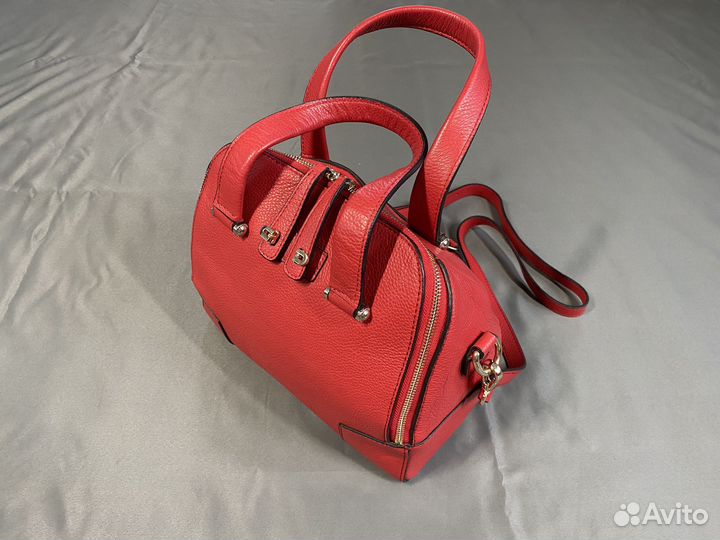 Сумка натуральная кожа красная Eleganzza Caravella