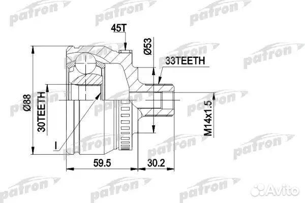 Шрус Patron (PCV1375) наружный audi VW PCV1375