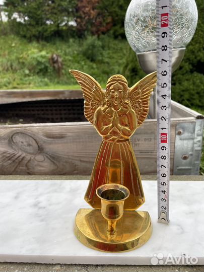 Подсвечник латунный в форме ангела из Норвегии