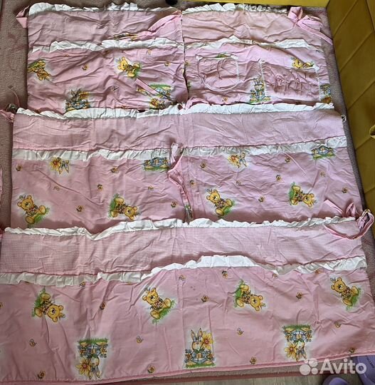 Бортики в кроватку для девочки