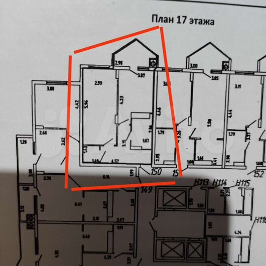 1-к. квартира, 43,1 м², 17/25 эт.