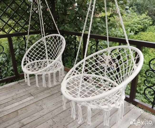 Подвесное кресло гамак макраме, качели