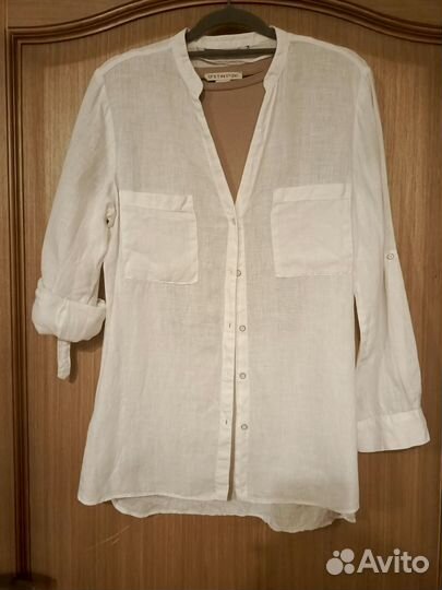 Рубашка zara р42 лен