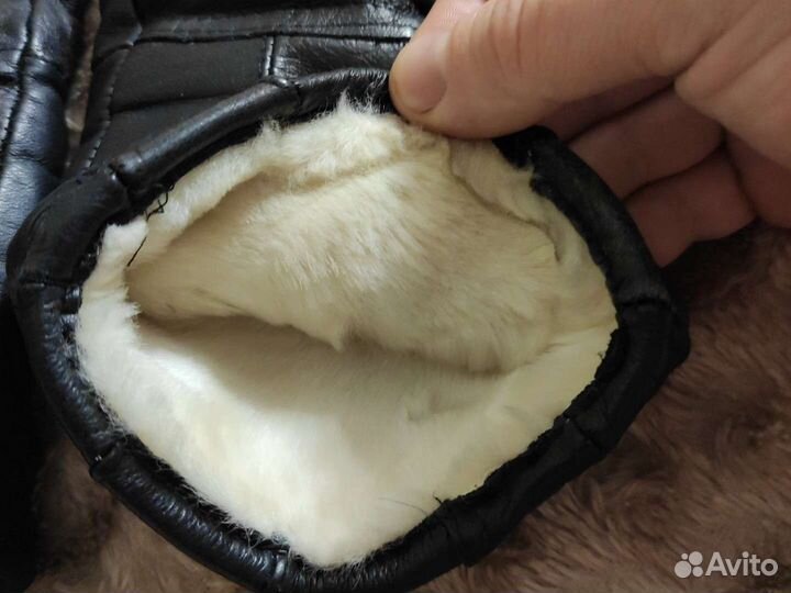 Перчатки мужские зимние, натуральная кожа и мех