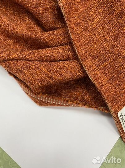 Ткань мебельная, рогожка, кирпичный цвет, 750г/м