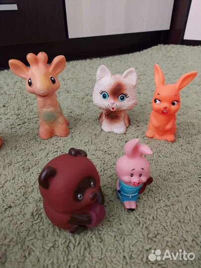 Резиновые игрушки, фигурки диких животных и птиц