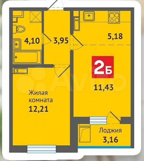 1-к. квартира, 40 м², 16/17 эт.
