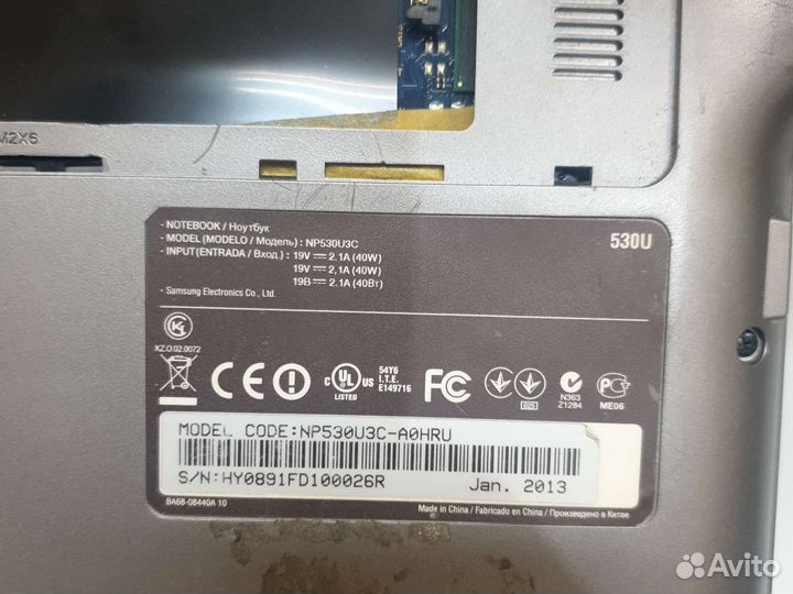 Корпус для ноутбука Samsung NP530U3C в разбор б/у