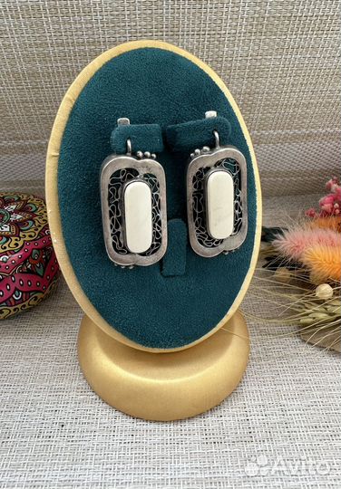 Серьги серебро 925 серебро чернение СССР винтаж