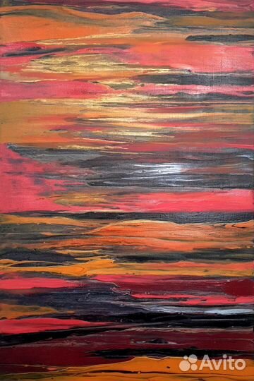 Интерьерная картина большая абстракция закат