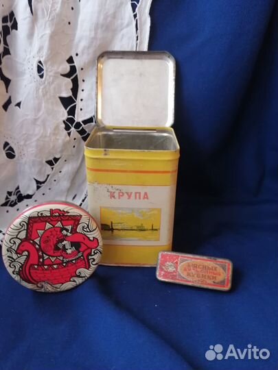 Лот коробочки жестяные СССР