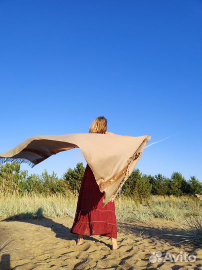 Платок палантин шерсть Гималаи новый ручная работа