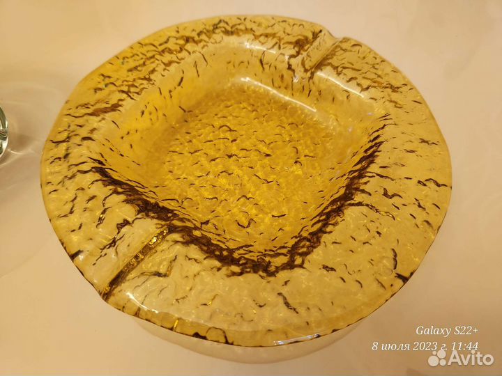 Пепельницы Богемия гутное цветное стекло