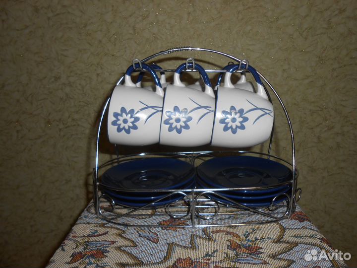 Сервиз на подставке (подарочный): 6 чашек,6 блюдец