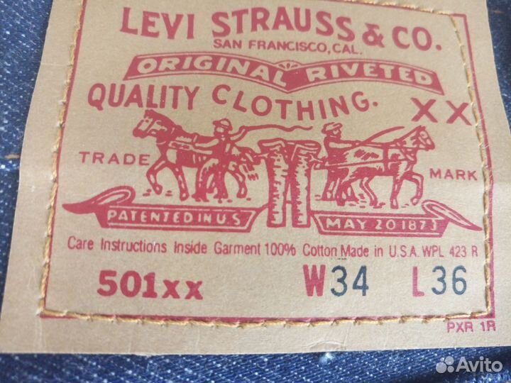 Джинсы Levis 501 USA 1995 г., р.40/33