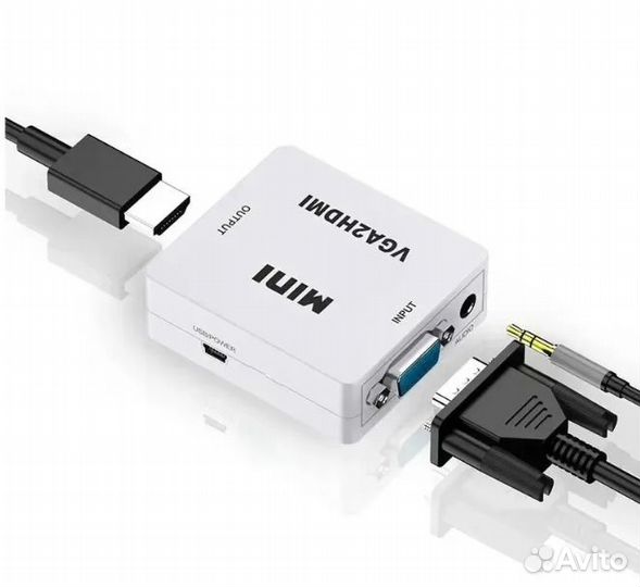 Конвертер-переходник VGA на hdmi для монитора, тел