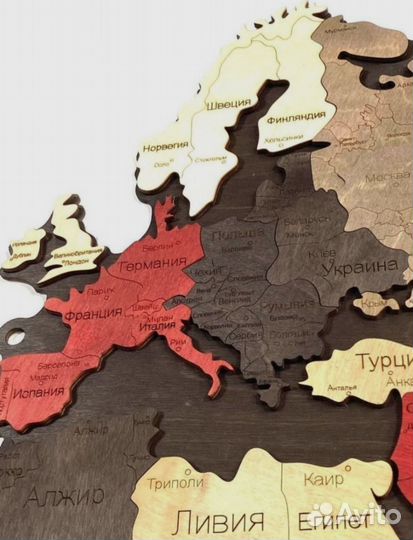 Карта мира настенная мозайка 160х85 см