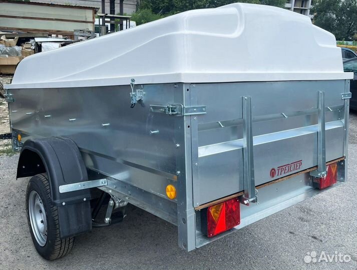 Прицеп с пластиковой крышкой Трейлер 2,6х1,3х0,5