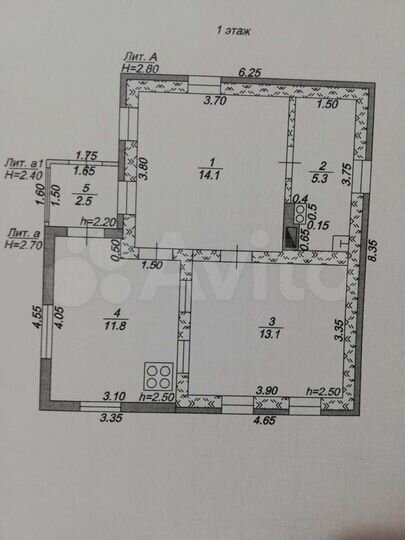 Дом 44,3 м² на участке 26 сот.