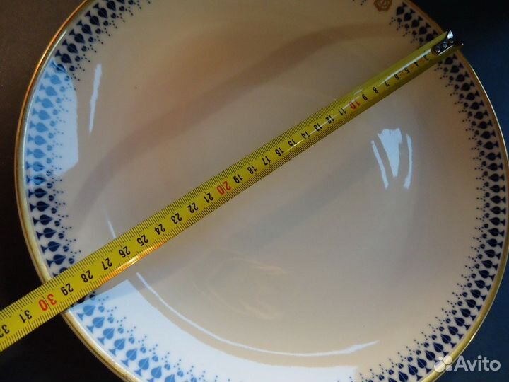 Антикварное блюдо, кобальт. Чехословакия