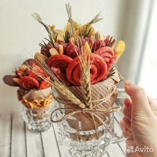 Мужской букет в пивной кружке