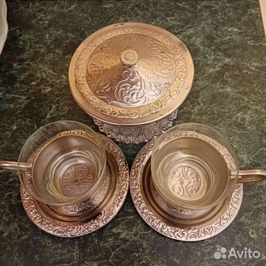 Кофейный набор (мельхиор),графин со стопками СССР