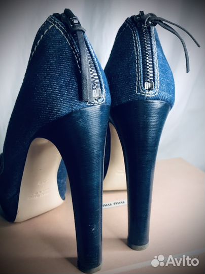 Туфли Miu Miu, деним, р-р 39 IT