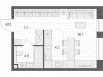 Квартира-студия, 30 м², 6/12 эт.