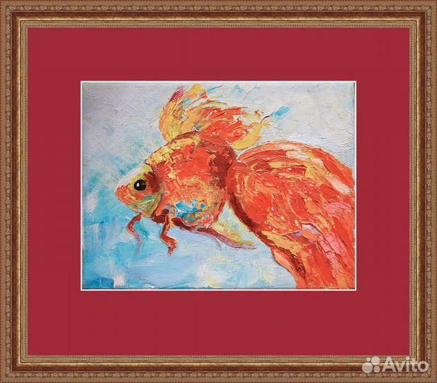 Картина Золотая рыбка 18х24см. Масло