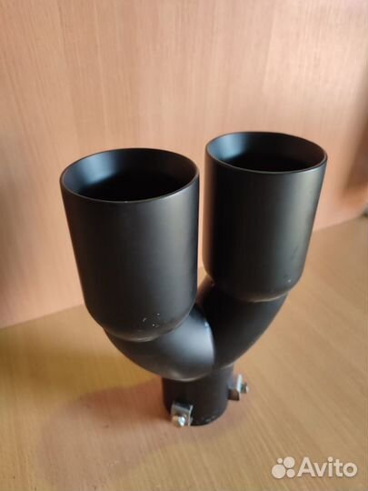 Насадка на глушитель (нержавейка) черная, двойная