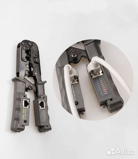 Обжимка rj45 + лан тестер встроенный