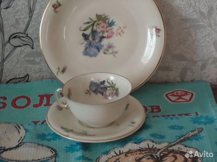 Фарфор из Германии. витраж.чайное трио