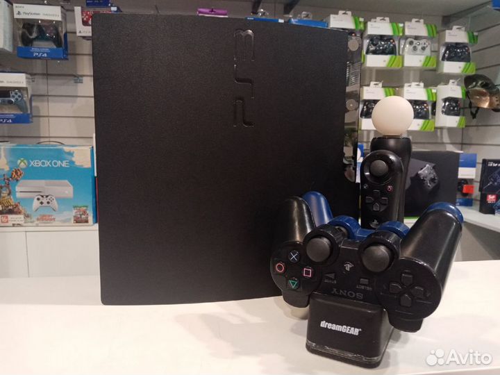 PS3 Slim + Move + Станция + Навигатор + Джойстик