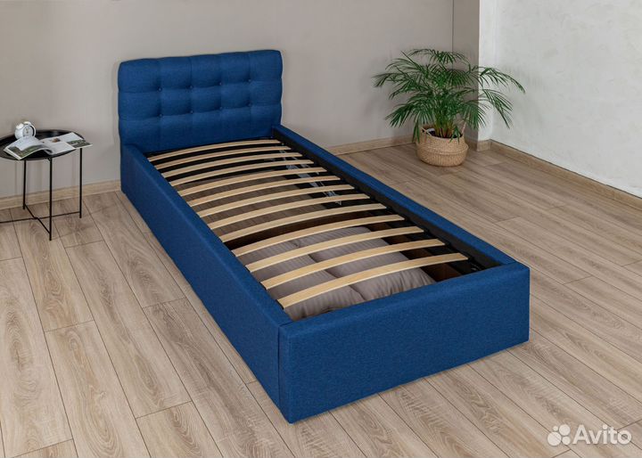 Кровать 90х200 двуспальная джинс