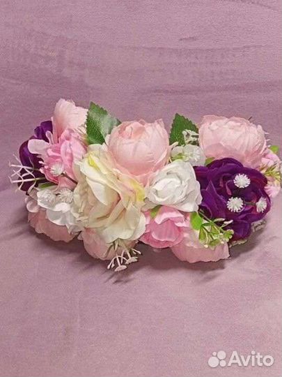 Венок для волос с цветами, ободок с цветами