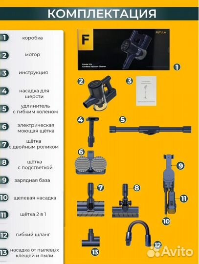 Вертикальный пылесос Futula V14 на запчасти