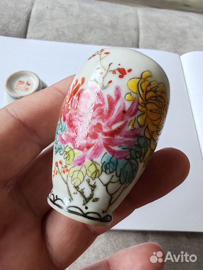 Японские старинные мини вазы, фарфор, парные