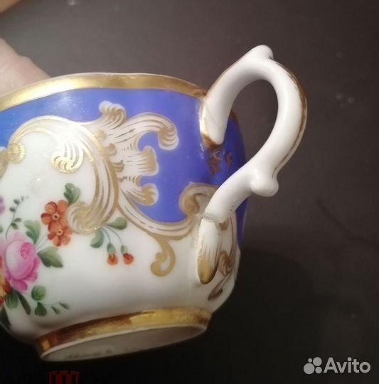 Кофейная пара, фарфор. Завод А.Попова, XIX век