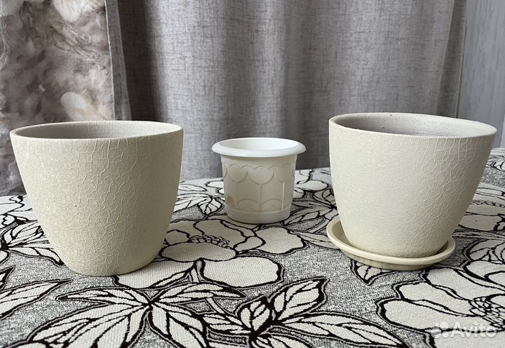 Керамические цветочные горшки 2 шт новый и б/у